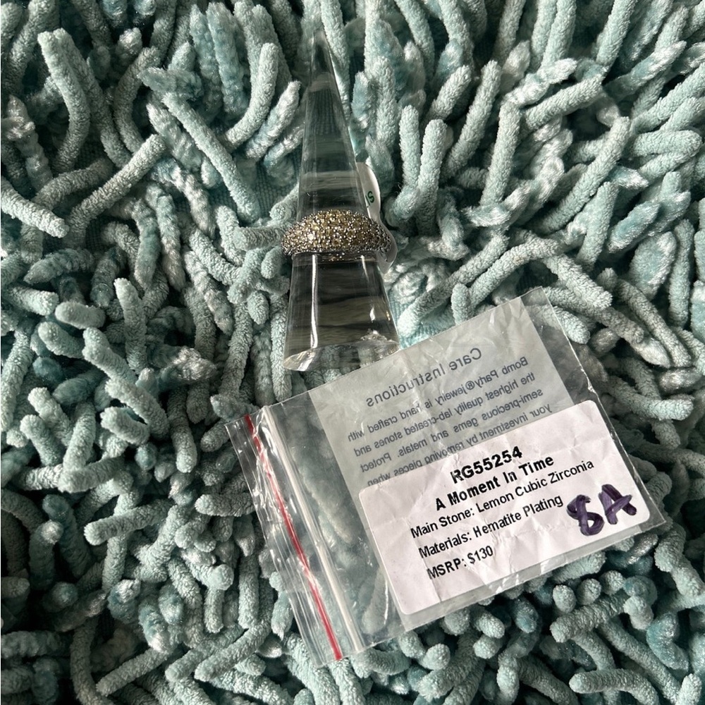 A Moment in Time Silver Ring with Lemon Cubic Zirconia